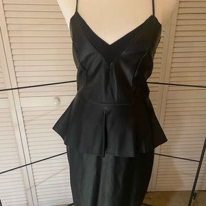 Faux leather Black Peplum Dress, Charlotte Russe. Size Med, fits like Small.